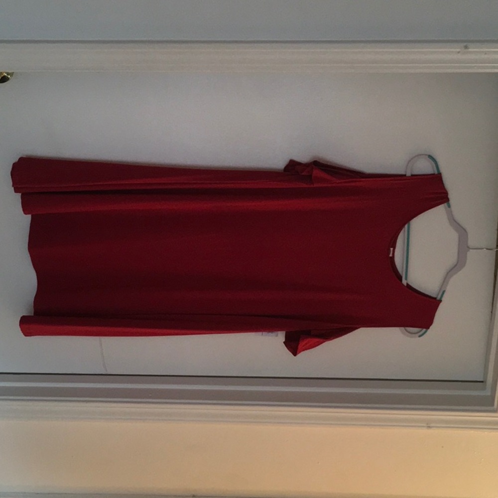 Coral cold shoulder dress